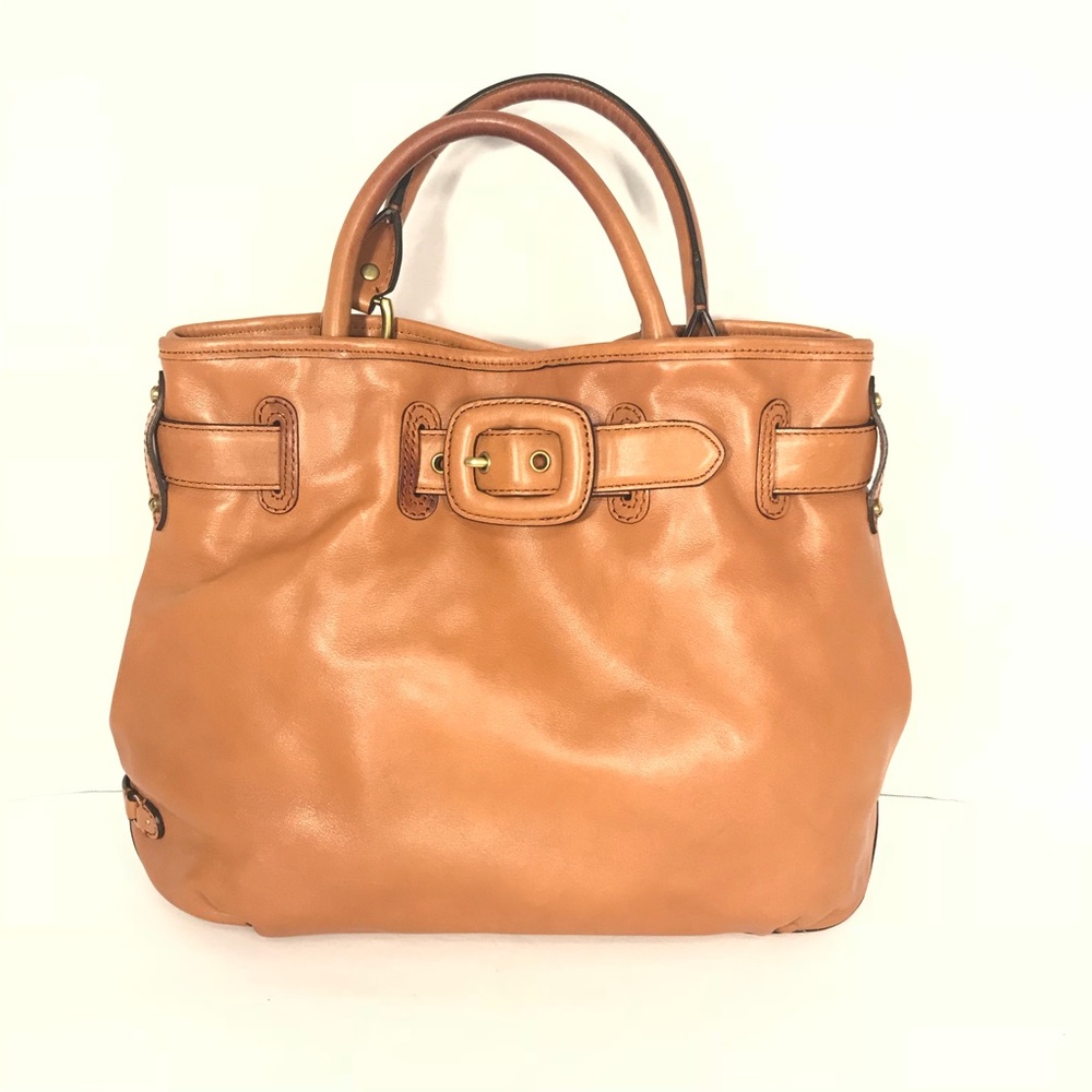 Cole Haan Brown Leather Crossbody Buckled Purse